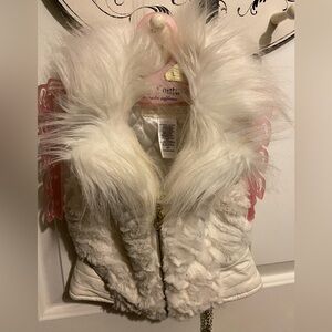 Child’s Guess White Faux Fur leather Vest